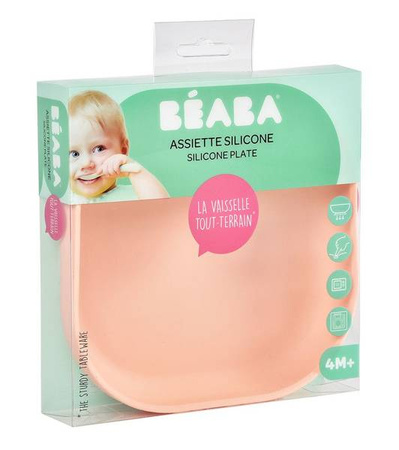 Beaba Silikonowy talerzyk z przyssawką pink