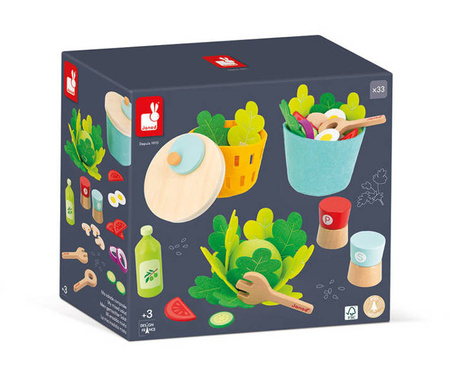 Filcowy zestaw do przyrządzania sałatki 3+, Janod