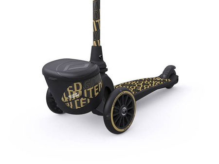 SCOOTANDRIDE Highwaykick 2 Lifestyle Hulajnoga trójkołowa balansowa z zamykanym schowkiem 2+ Black & Gold EDYCJA LIMITOWANA