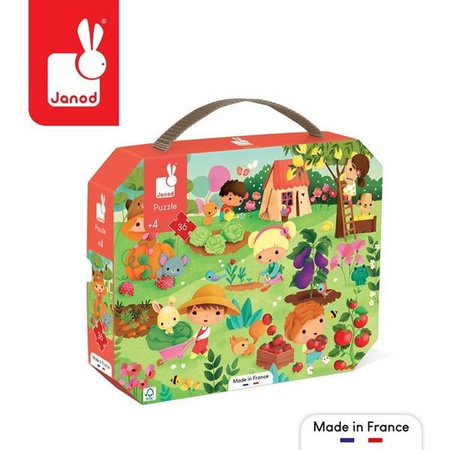 Puzzle w walizce Ogród 36 elementów 4+ Made in France, Janod