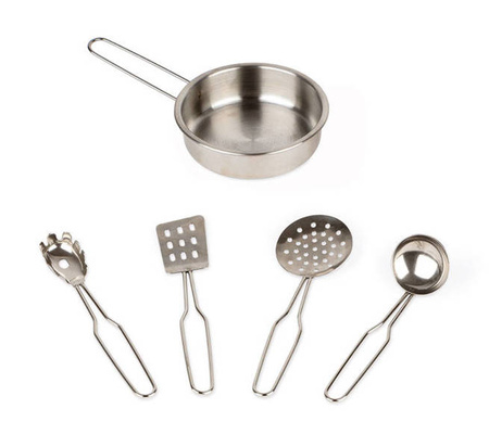 Trójstronna drewniana kuchnia narożna Trio z 5 akcesoriami 3+, Janod