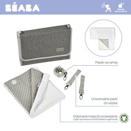 Beaba Przewijak podróżny z etui na akcesoria Heather Grey