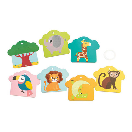 Karty sensoryczne Sawanna 7 elementów 12 m+, Janod