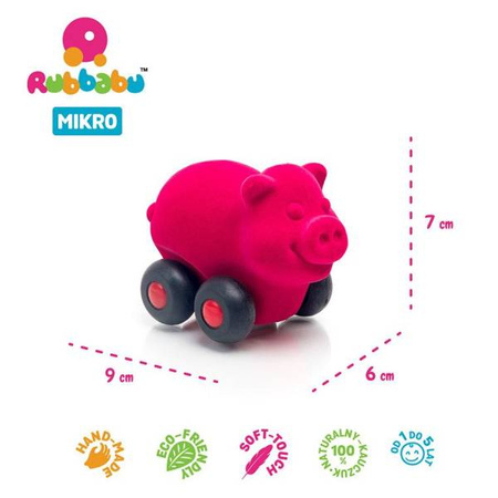 Rubbabu Zestaw 8 sensorycznych zwierzątek - pojazdów mikro (opakowanie zbiorcze 8 szt.)