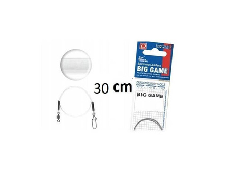 Przypon  Invisible Fluorocarbon 25 kg BIG GAME 30 cm 2 szt.    DRAGON PDF-.51-725-30