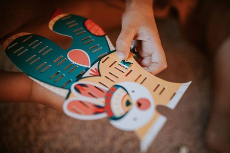 Zestaw kreatywny Papierowa przeplatanka Zabawne zwierzaki 5+, Janod