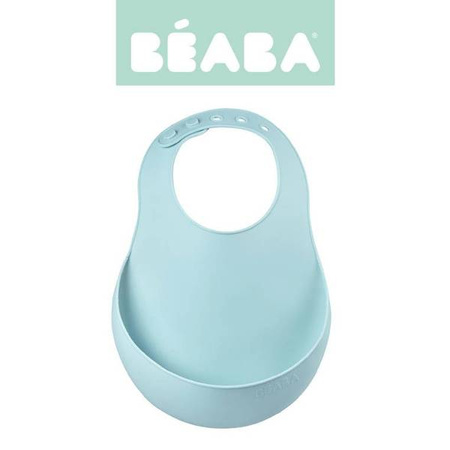 Beaba Śliniak silikonowy z kieszonką airy green