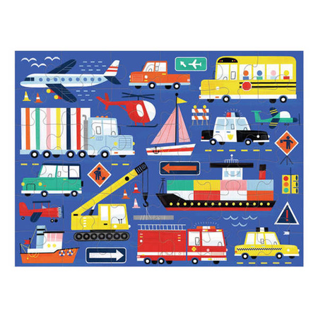 Mudpuppy Puzzle podróżne w woreczku Transport 36 elementów 3+