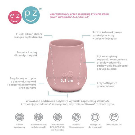 EZPZ Silikonowy kubeczek Tiny Cup 60 ml pastelowy róż 