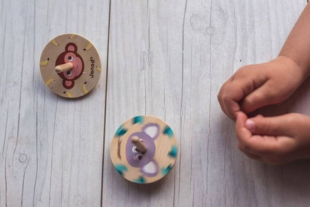 Drewniany bączek Pocket 3+, opakowanie zbiorcze 20 sztuk (4 rodzaje), Janod