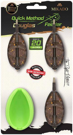 KOSZYKI DO METODY METHOD FEEDER DOUGLAS Q.M.F. SYSTEM L KOMPLET - 20+30+40g + FOREMKA - op.1kpl. MIKADO AMFN-QMF-3L-SETB