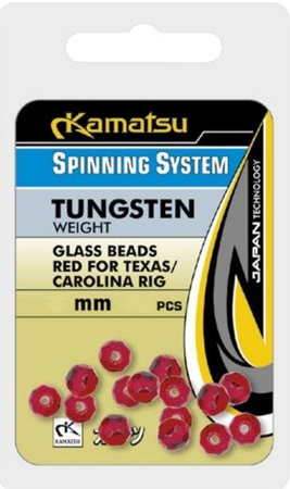 KORALIKI SZKLANE CZERWONE DO ZESTAWÓW TEXAS/CAROLINA 6mm OP.15SZT SPINNING SYSTEM KONGER 273000016