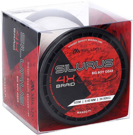 PLECIONKA SILURUS 4 X BRAID (WHITE) 0.35mm\33.40kg\600m - op.1szp. MIKADO ZSI00W-600-0.35