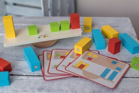 Drewniana równoważnia z 16 klockami Essentiel, Janod