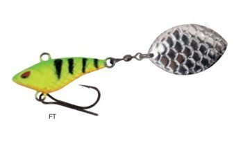 WOBLER Z OBROTOWYM WIRUJĄCYM OGONKIEM PRZYNĘTA - M-TAIL 12g/FIRETIGER - op.1szt. MIKADO PMMT-12-FT