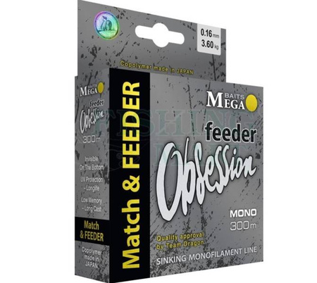 Żyłka MegaBAITS OBSESSION Match & FEEDER 300 m 0.16 mm/3.60 kg czarna DRAGON PDF-30-26-416