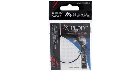 PRZYPON STALOWY Z KRĘTLIKIEM I AGRAFKĄ 25cm / 10 kg - op.2 szt MIKADO ZG11-002