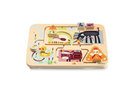 LILLIPUTIENS Drewniany labirynt sensoryczny Farma 18 m+