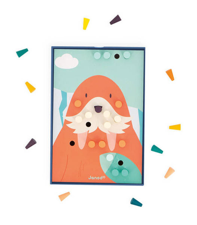 Układanka drewniana mozaika Zwierzątka 3+, Janod