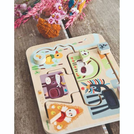 LILLIPUTIENS Drewniany labirynt sensoryczny Farma 18 m+