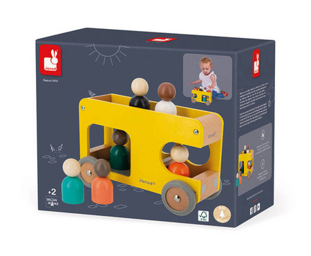 Szkolny autobus drewniany Bolid 2+, Janod