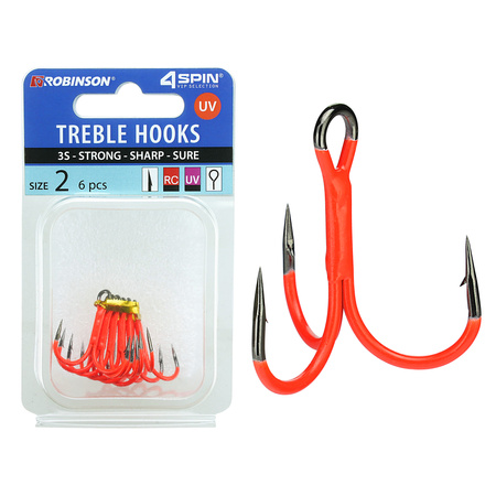 Kotwica 4SPIN Titanium 3S UV FLUO RED rozm. 2 (6szt) Robinson 03-P-3SC-02