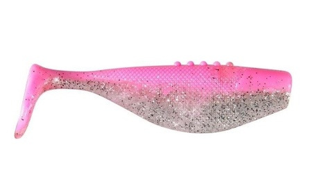 V-LURES Fatty PRO - FLAMINGO PINK 5"/12.5cm 2szt./bag CLEAR/PINK black/silver glitter DRAGON CHE-FT50D-20-319