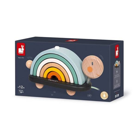 Drewniany tęczowy żółwik do ciągnięcia Sweet Cocoon, Janod