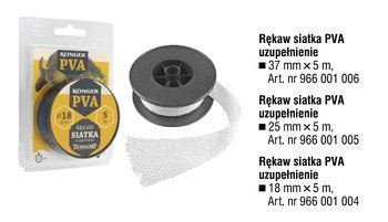 RĘKAW SIATKA PVA 18mm/5m UZUPEŁNIENIE TEAM CARP KONGER 966001004