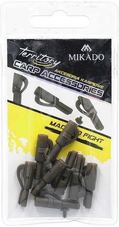 BEZPIECZNY KLIPS DO CIĘŻARKA Z ZATYCZKĄ / SZARO-ZIELONY – op.10szt MIKADO AMC-11523-07