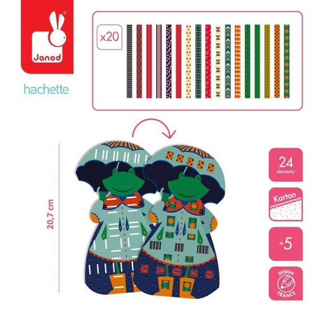 Zestaw kreatywny Papierowa przeplatanka Zabawne zwierzaki 5+, Janod