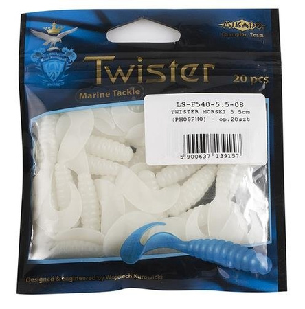 TWISTER MORSKI, NA MORZE 7.5cm (PHOSPHO) - op.5szt. MIKADO LS-G540-7.5-08