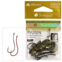 HACZYK DO RYB MORSKICH SENSUAL - RYUSEN W/RING Nr  1 RED - torebka 10szt. MIKADO HS10059-1R