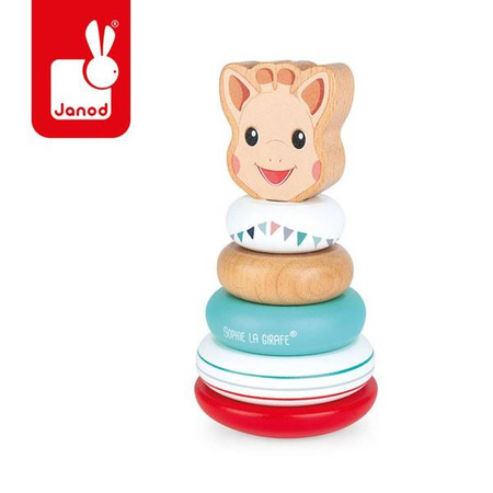 Układanka drewniana piramida wańka-wstańka Żyrafka Sophie, Janod