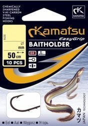 HACZYKI BAITHOLDER WIĄZANE PRZYPONY GOTOWE NA WĘGORZA hak 6 żyłka 0,22 KAMATSU 521000606
