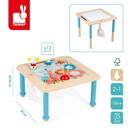 Drewniany progresywny stolik aktywizujący 18 m+, Janod