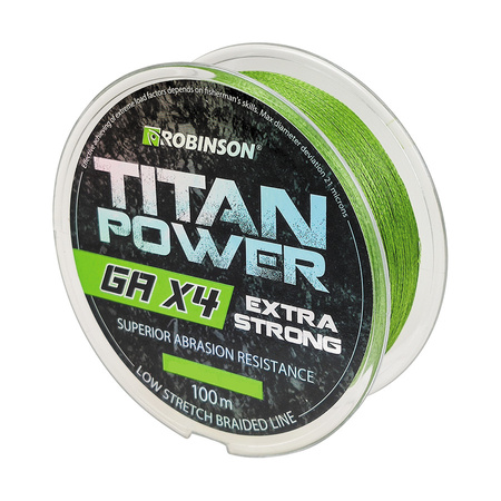 Plecionka Titan Power GA X4 0.22mm, 100m, zielona Robinson 56-GA-022