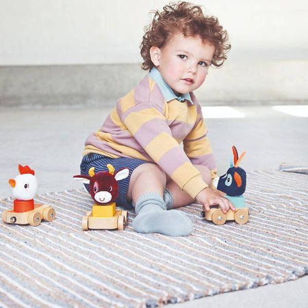 LILLIPUTIENS Zestaw 3 drewnianych pojazdów Farma 12+