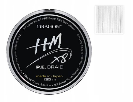 Plecionka  HM X8 P.E.BRAID / Toray 135 m 0.06 mm/5.50 kg biała    DRAGON PDF-40-00-306