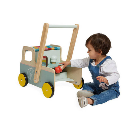 Drewniany pchacz Furgonetka z lodami 12m+, Janod