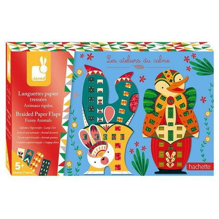 Zestaw kreatywny Papierowa przeplatanka Zabawne zwierzaki 5+, Janod