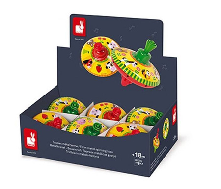 Bączek metalowy Farma opakowanie zbiorcze 6 szt. (3 szt. zielone i 3 szt. czerwone), Janod