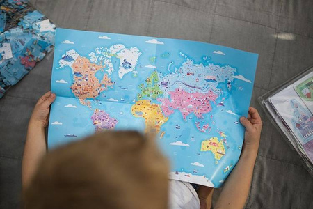 Puzzle edukacyjne z figurkami 3D Cuda świata 350 elementów 7 +, Janod