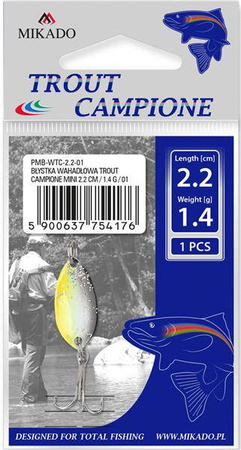 BŁYSTKA WAHADŁOWA TROUT CAMPIONE MINI 2.2 cm / 1.4 g / 01 MIKADO PMB-WTC-2.2-01