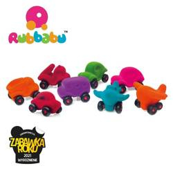 Rubbabu Zestaw 8 sensorycznych pojazdów – asortyment B (opakowanie zbiorcze 8 szt.)