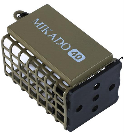 KOSZYCZEK ZANĘTOWY Z DENKIEM KWADRATOWY (25x30x44) 10g - CIEMNA OLIWKA - op.10szt MIKADO AMKZ-02-10-CO