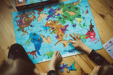 Mudpuppy Puzzle Świat dinozaurów z elementami w kształcie dinozaurów 80 elementów 5+