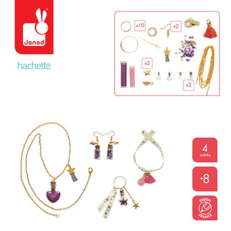 Zestaw kreatywny do tworzenia biżuterii Eliksiry wróżek 8+, Janod KOLEKCJA 2022