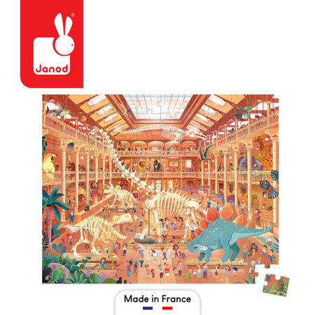 Puzzle w walizce Muzeum historii naturalnej 100 elementów 6+ Made in France, Janod