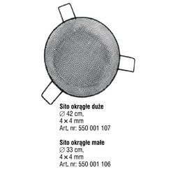 SITO OKRĄGŁE MAŁE 33cm/4X4mm KONGER 550001106